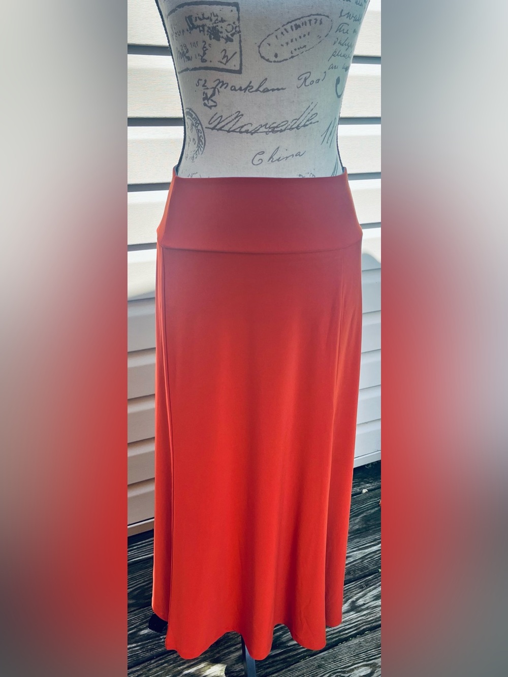 Women with Control Rust-Red Maxi Skirt